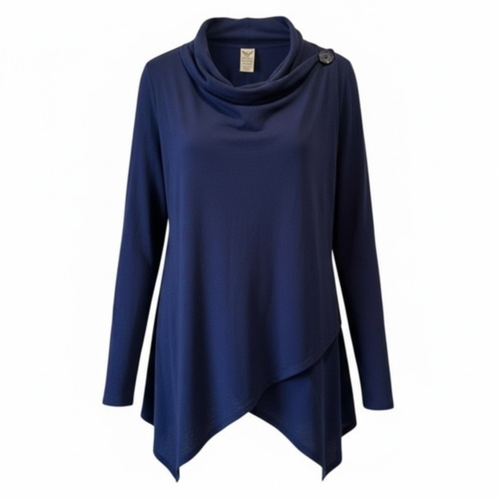 ✨ Faded Glory One-Button Wrap Sweater | Asymmetrical Hem ✨